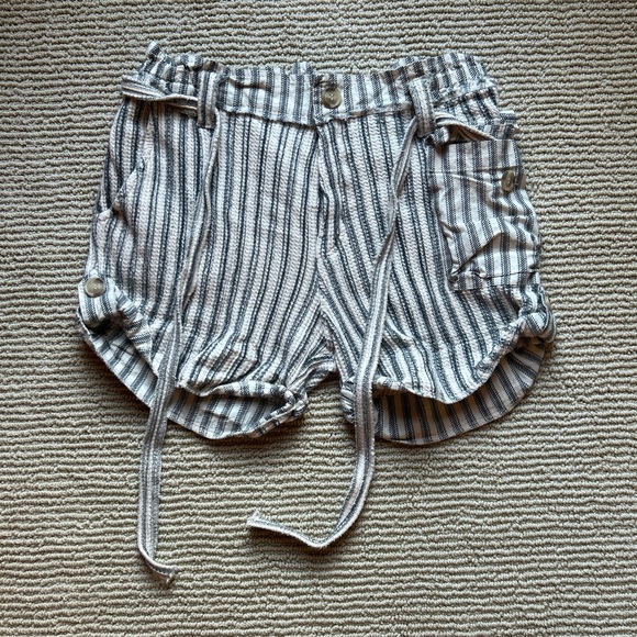 Free People Pants - Free People Striped Gray Cargo Shorts